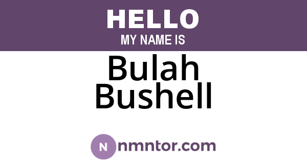 Bulah Bushell