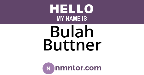 Bulah Buttner