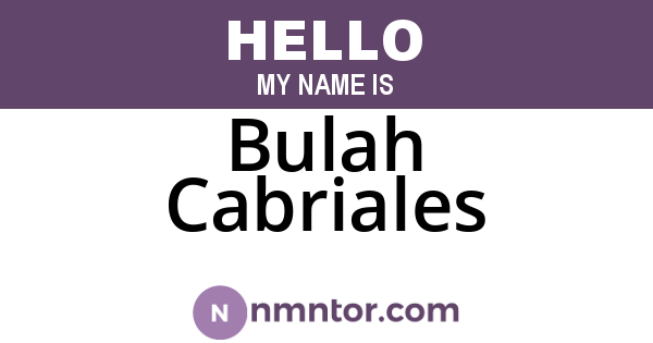 Bulah Cabriales