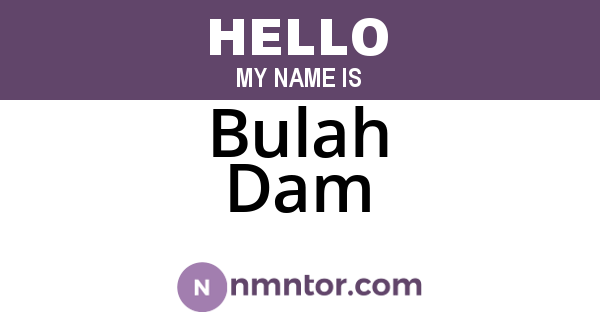 Bulah Dam