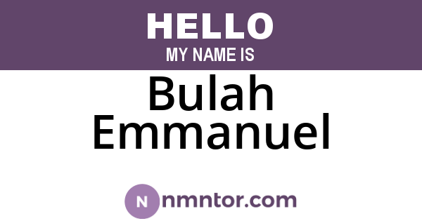 Bulah Emmanuel