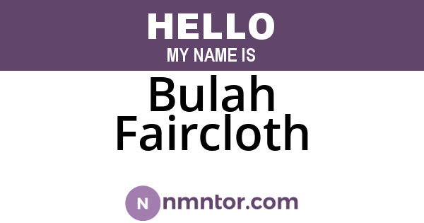 Bulah Faircloth