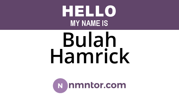 Bulah Hamrick