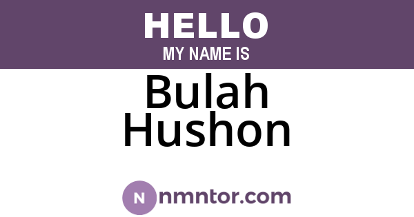 Bulah Hushon