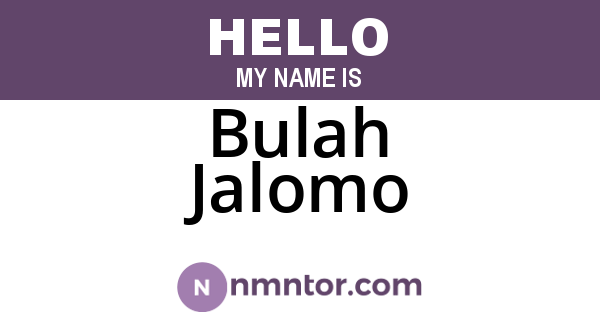 Bulah Jalomo