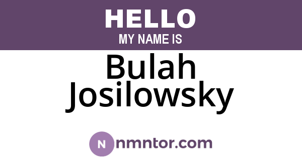 Bulah Josilowsky