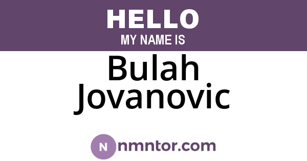 Bulah Jovanovic