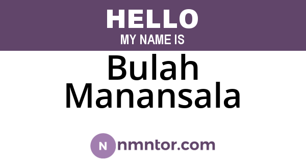 Bulah Manansala