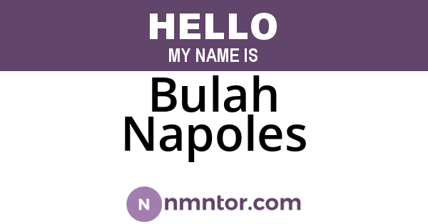 Bulah Napoles