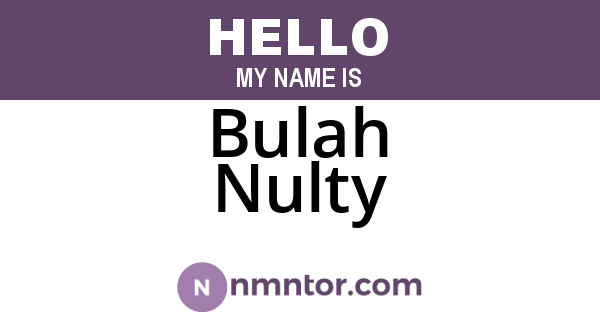 Bulah Nulty