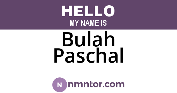 Bulah Paschal