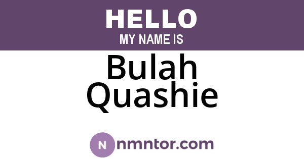 Bulah Quashie