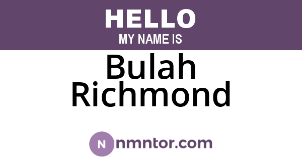 Bulah Richmond