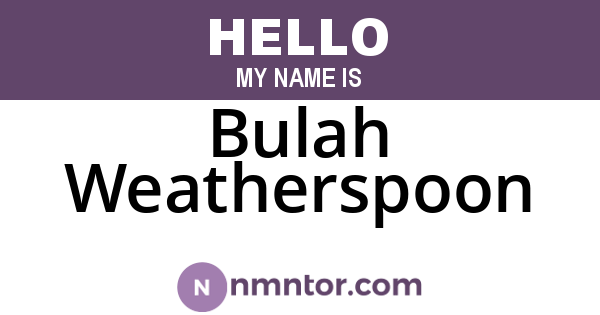 Bulah Weatherspoon