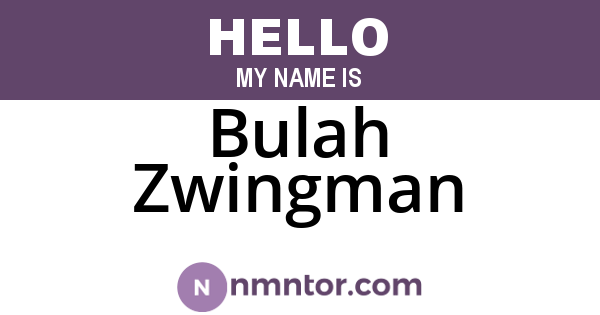 Bulah Zwingman