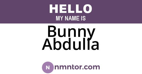 Bunny Abdulla