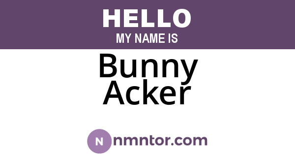 Bunny Acker