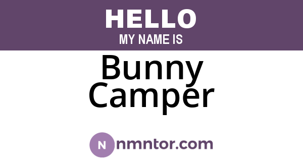 Bunny Camper