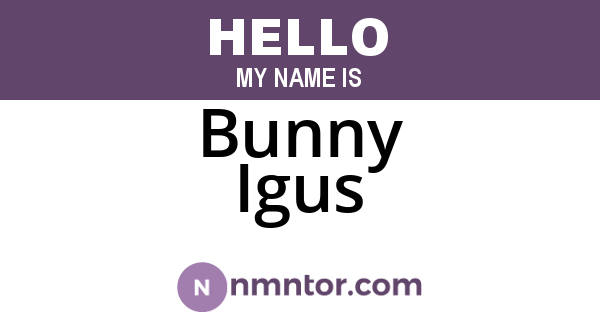Bunny Igus