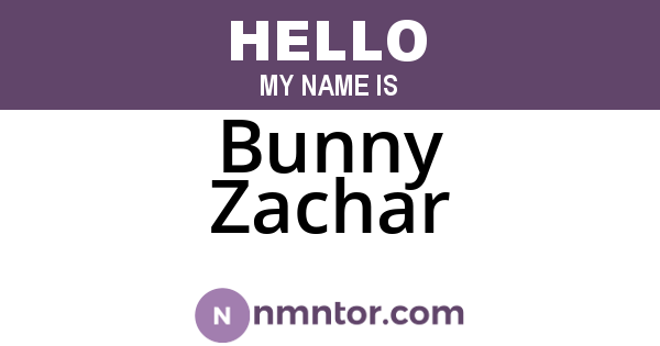 Bunny Zachar