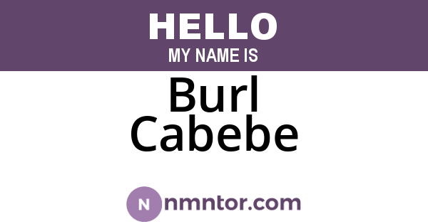 Burl Cabebe