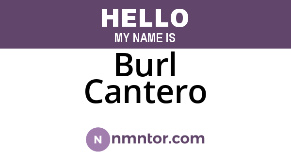 Burl Cantero