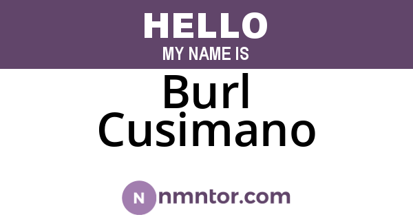 Burl Cusimano