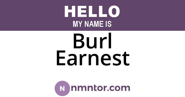 Burl Earnest