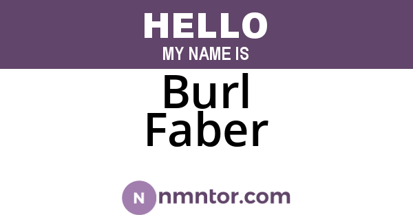 Burl Faber