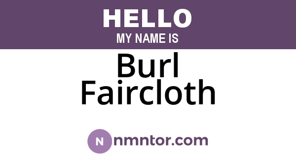 Burl Faircloth