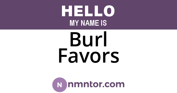 Burl Favors