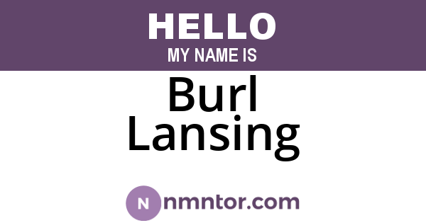 Burl Lansing
