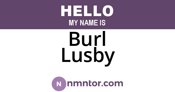 Burl Lusby