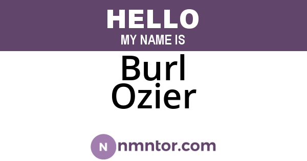 Burl Ozier