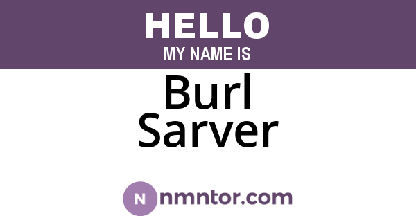 Burl Sarver