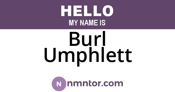 Burl Umphlett