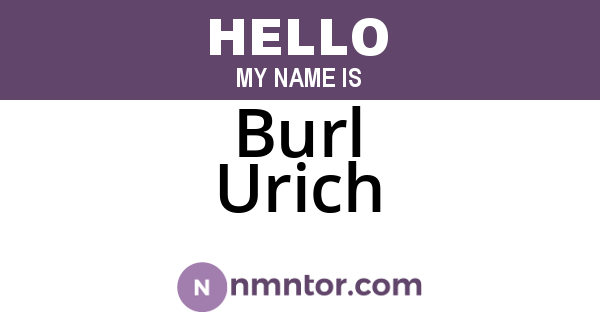 Burl Urich