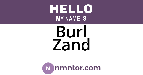 Burl Zand