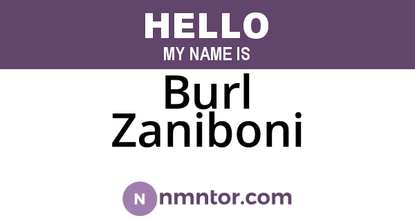 Burl Zaniboni