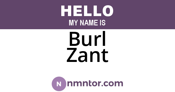 Burl Zant