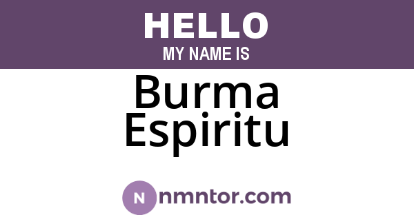 Burma Espiritu