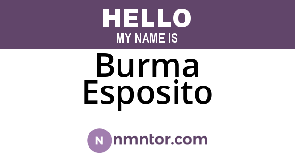 Burma Esposito