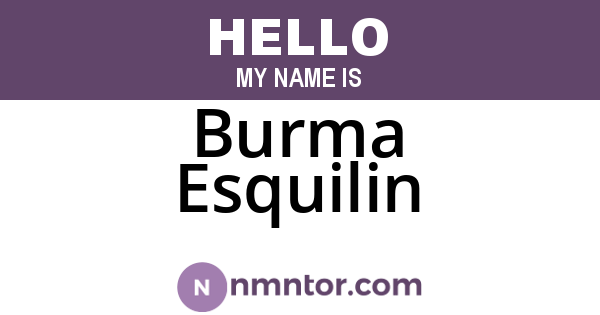 Burma Esquilin