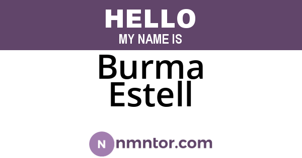 Burma Estell