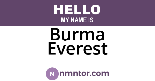 Burma Everest