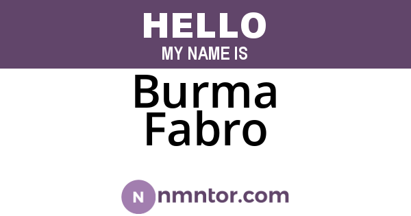 Burma Fabro