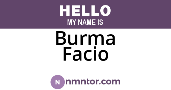 Burma Facio