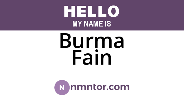 Burma Fain