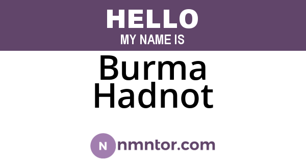 Burma Hadnot
