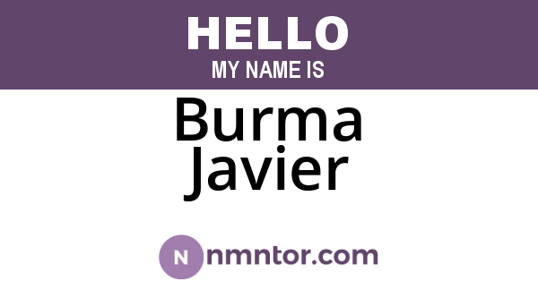 Burma Javier